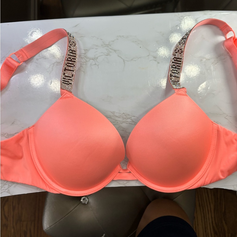 Victoria secret bling neon pink/coral bra